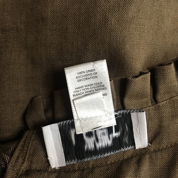 Ann Taylor Loft Khaki Green Linen Dress Sz 14 - Picture 5 of 5